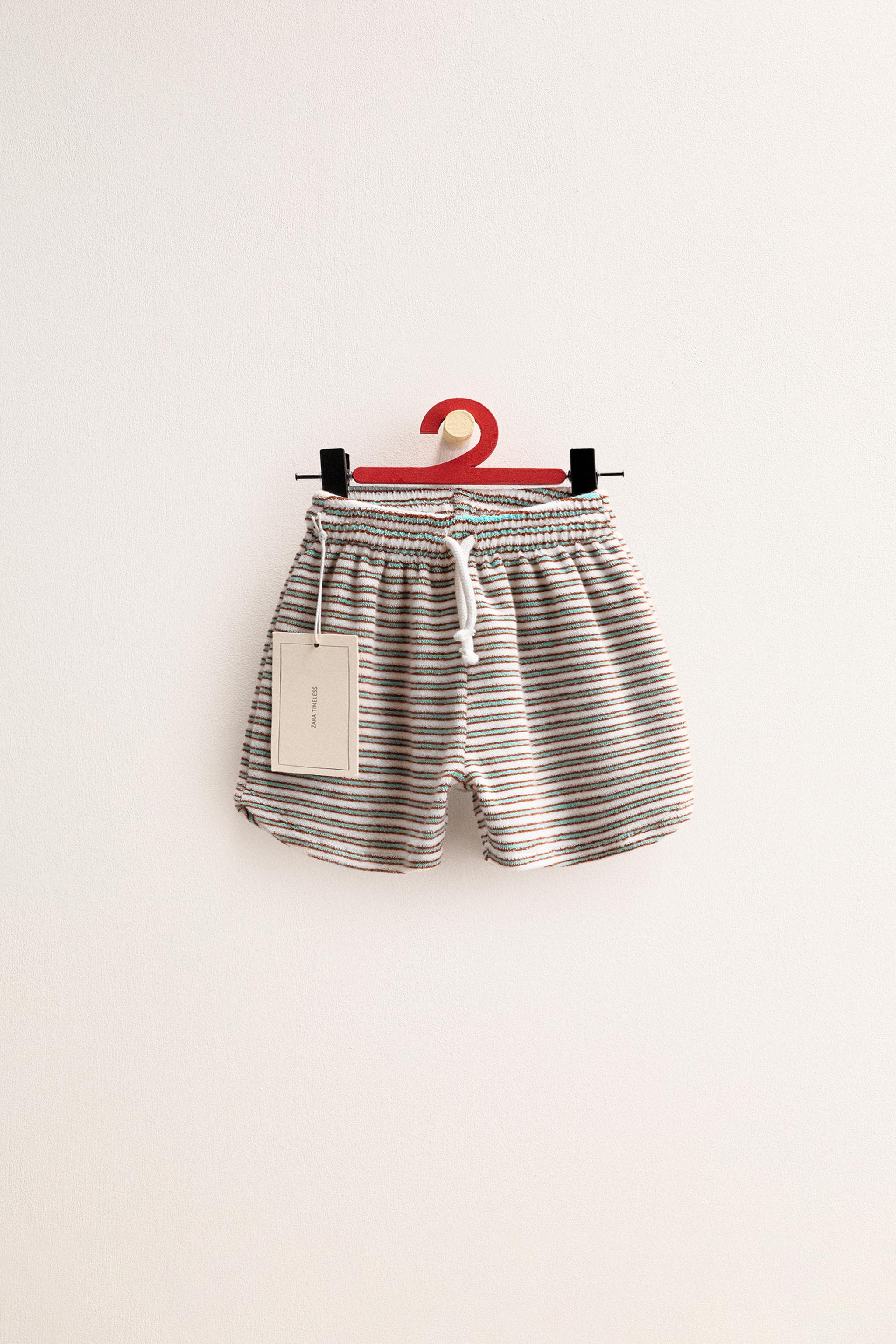 ZARA TIMELESS - SHORT EFFET ÉPONGE À RAYURES